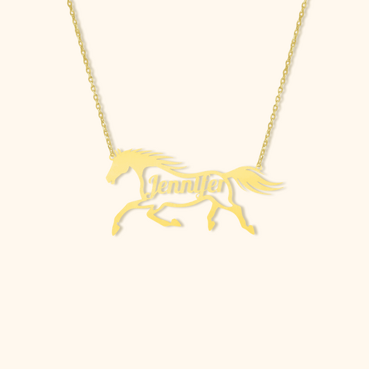Personalised Name Horse Necklace
