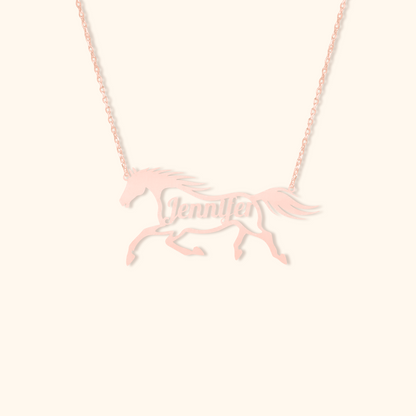Personalised Name Horse Necklace