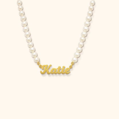 Personalised Pearl Necklace with Name