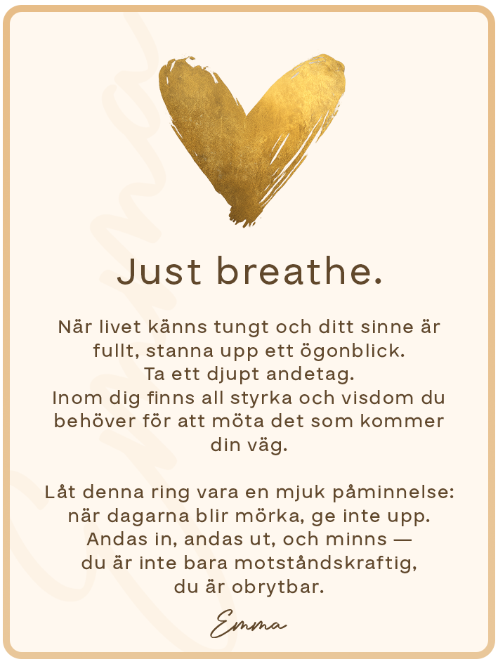 Just Breathe Quote Ring with Message Card