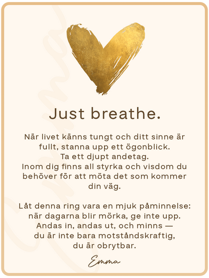 Just Breathe Quote Ring with Message Card