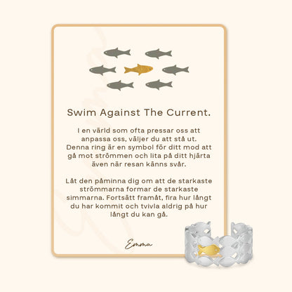 Swim Against the Current Ring with Message Card