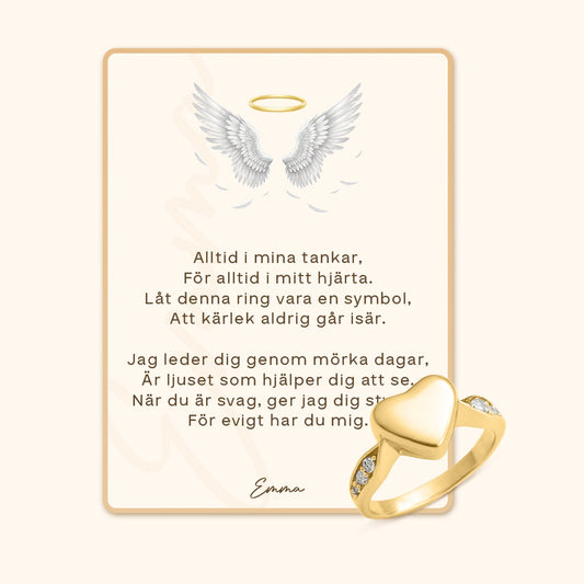 Eternal Heart's Urn Ring with Message Card