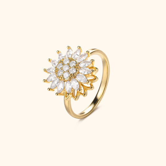 Sunflower's Sparkling Spinning Ring