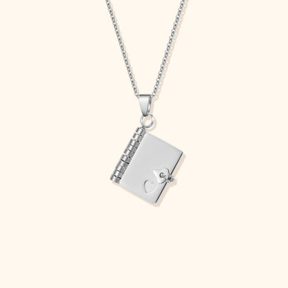 Secret Love Message Book Necklace