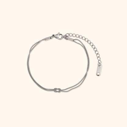 Interlinked Knot Couple Bracelet