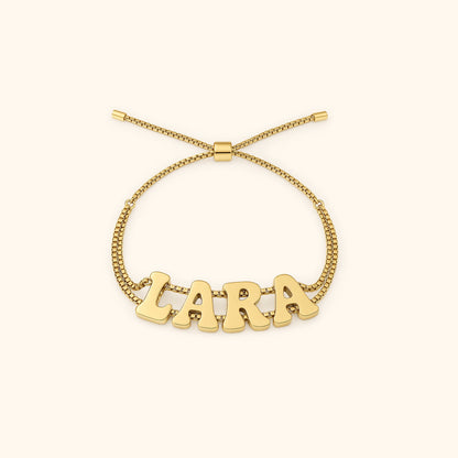 Bubble Letters Name Bracelet