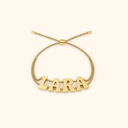 Bubble Letters Name Bracelet
