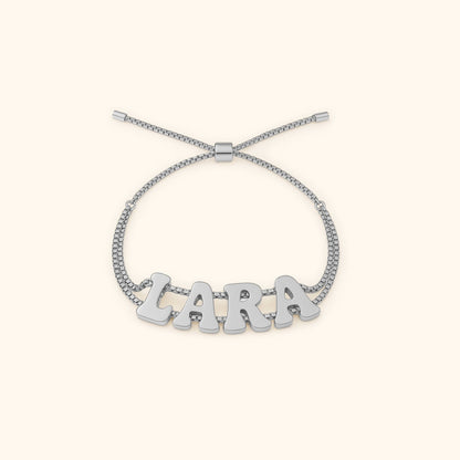 Bubble Letters Name Bracelet