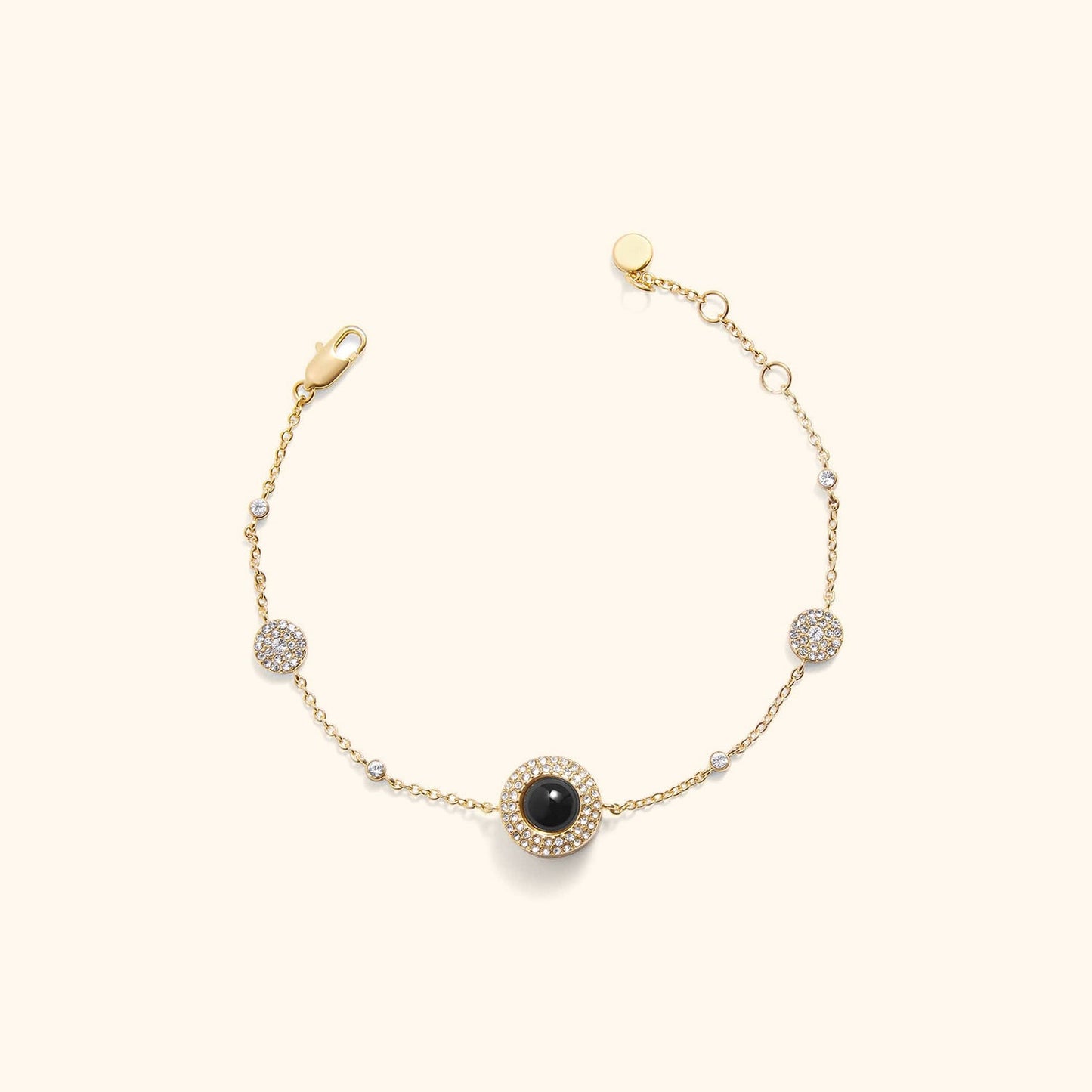 Sparkling Pave Circle Photo Bracelet
