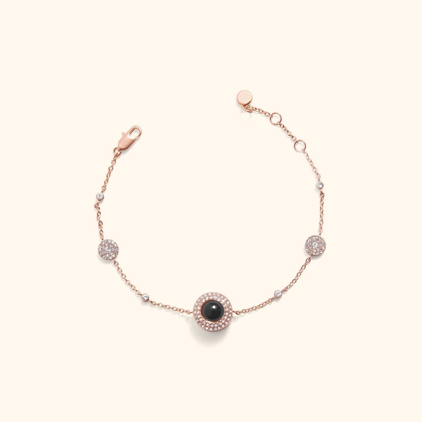 Sparkling Pave Circle Photo Bracelet