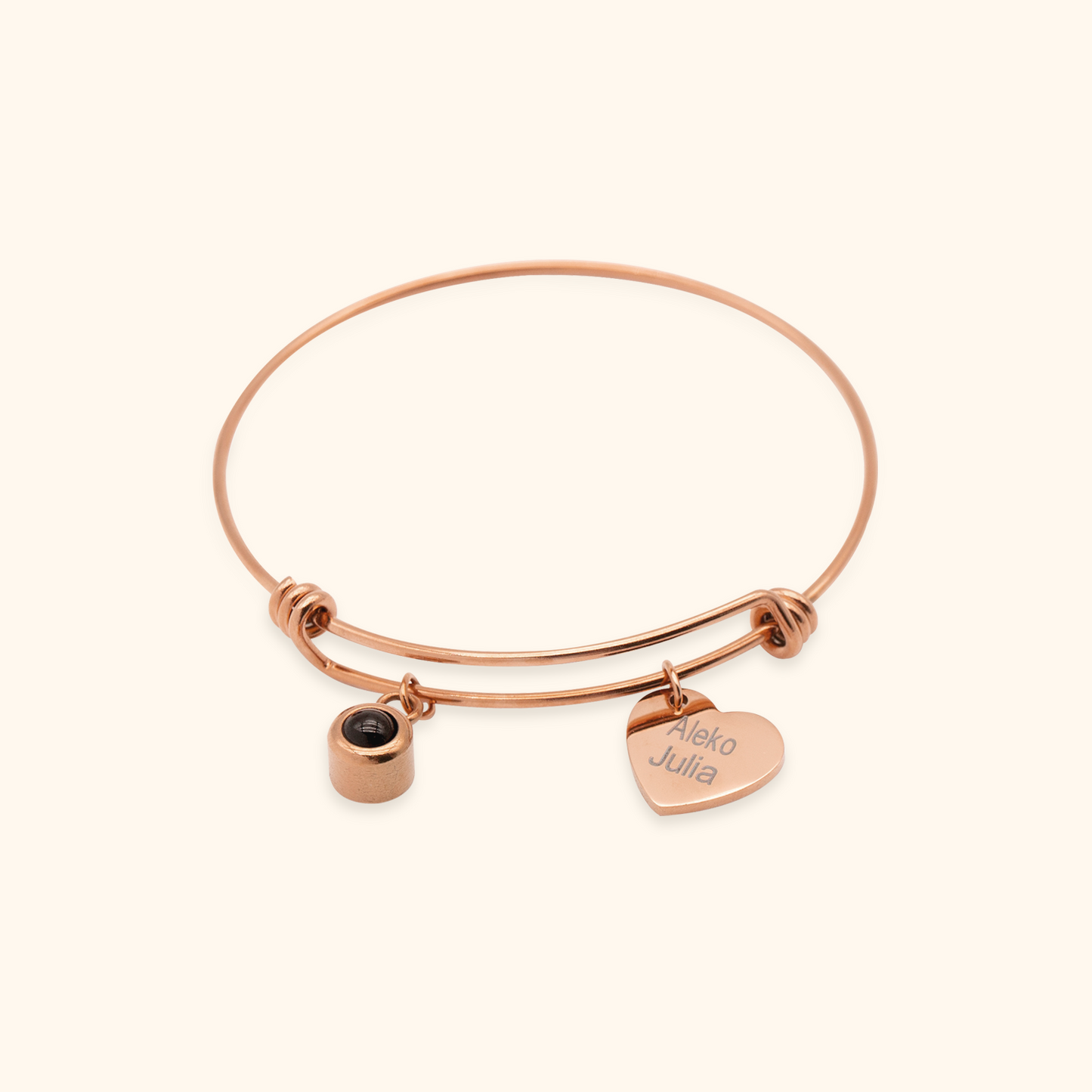 Photo Projection Bracelet with Name Charm