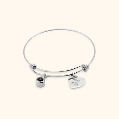 Photo Projection Bracelet with Name Charm