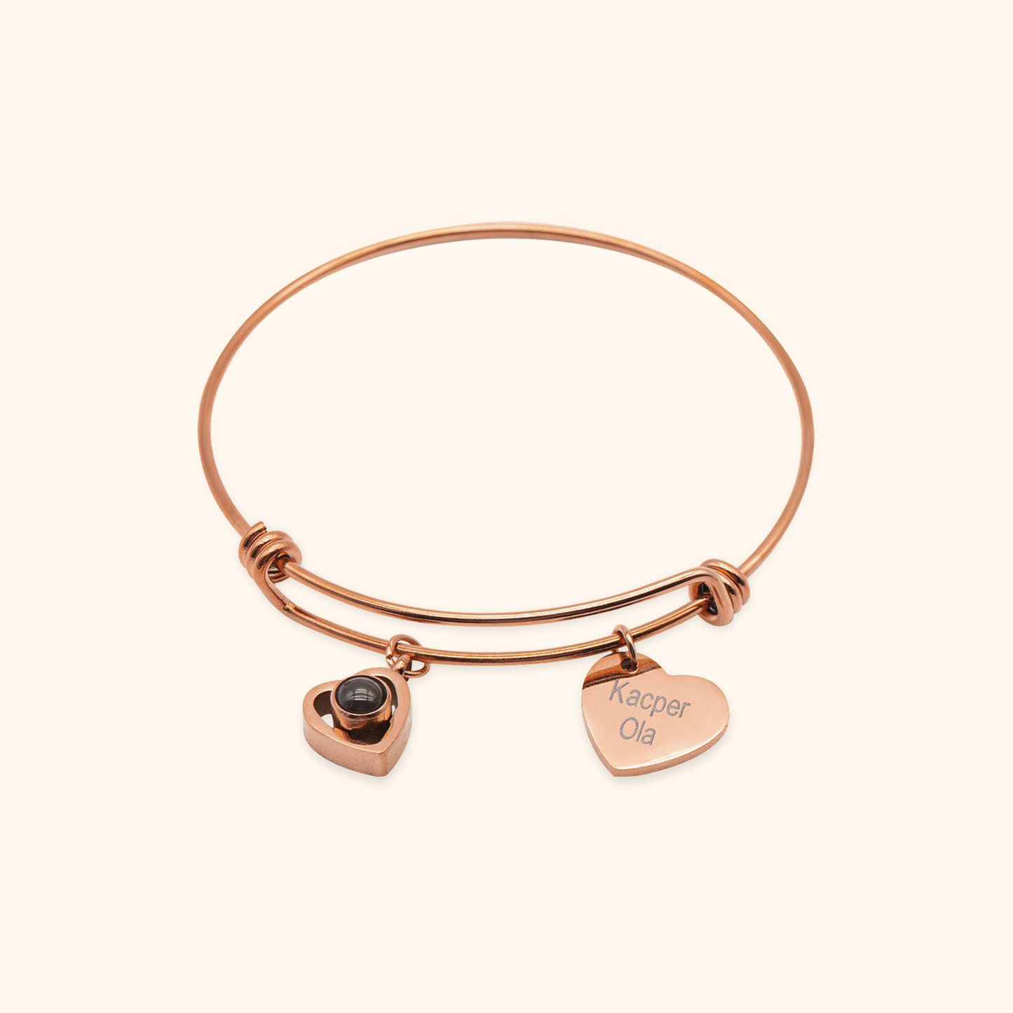 Photo Projection Bracelet with Name Charm