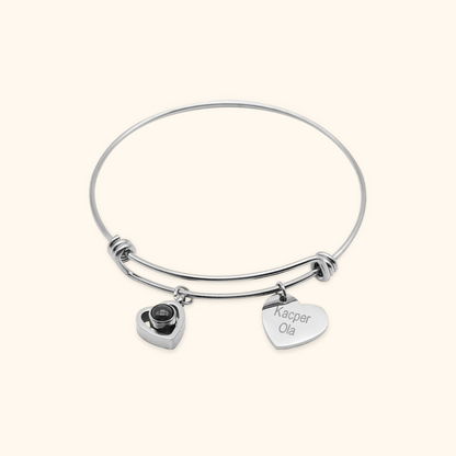 Photo Projection Bracelet with Name Charm