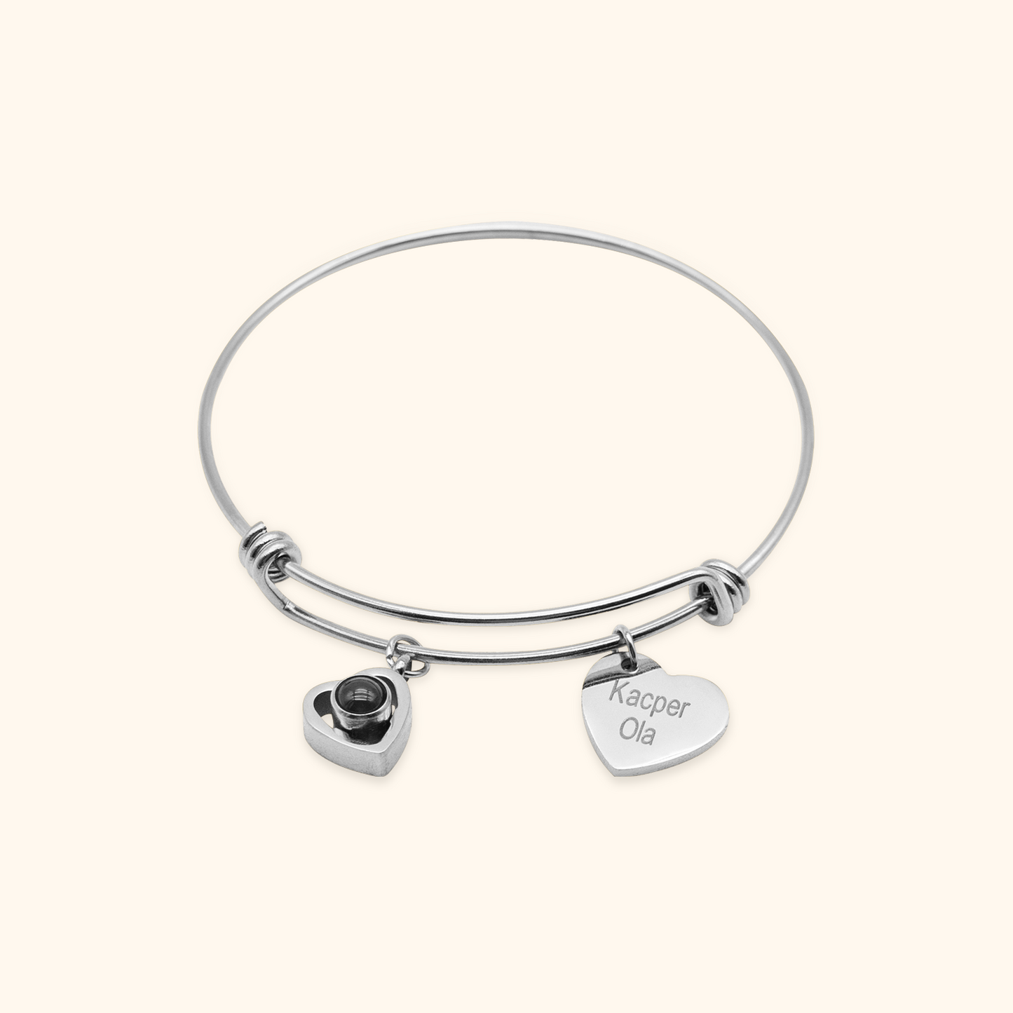 Photo Projection Bracelet with Name Charm