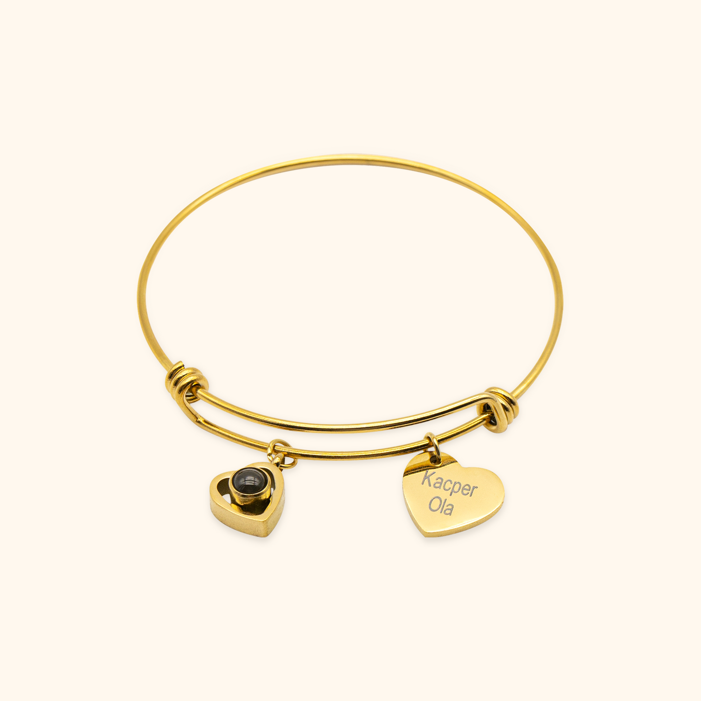 Photo Projection Bracelet with Name Charm
