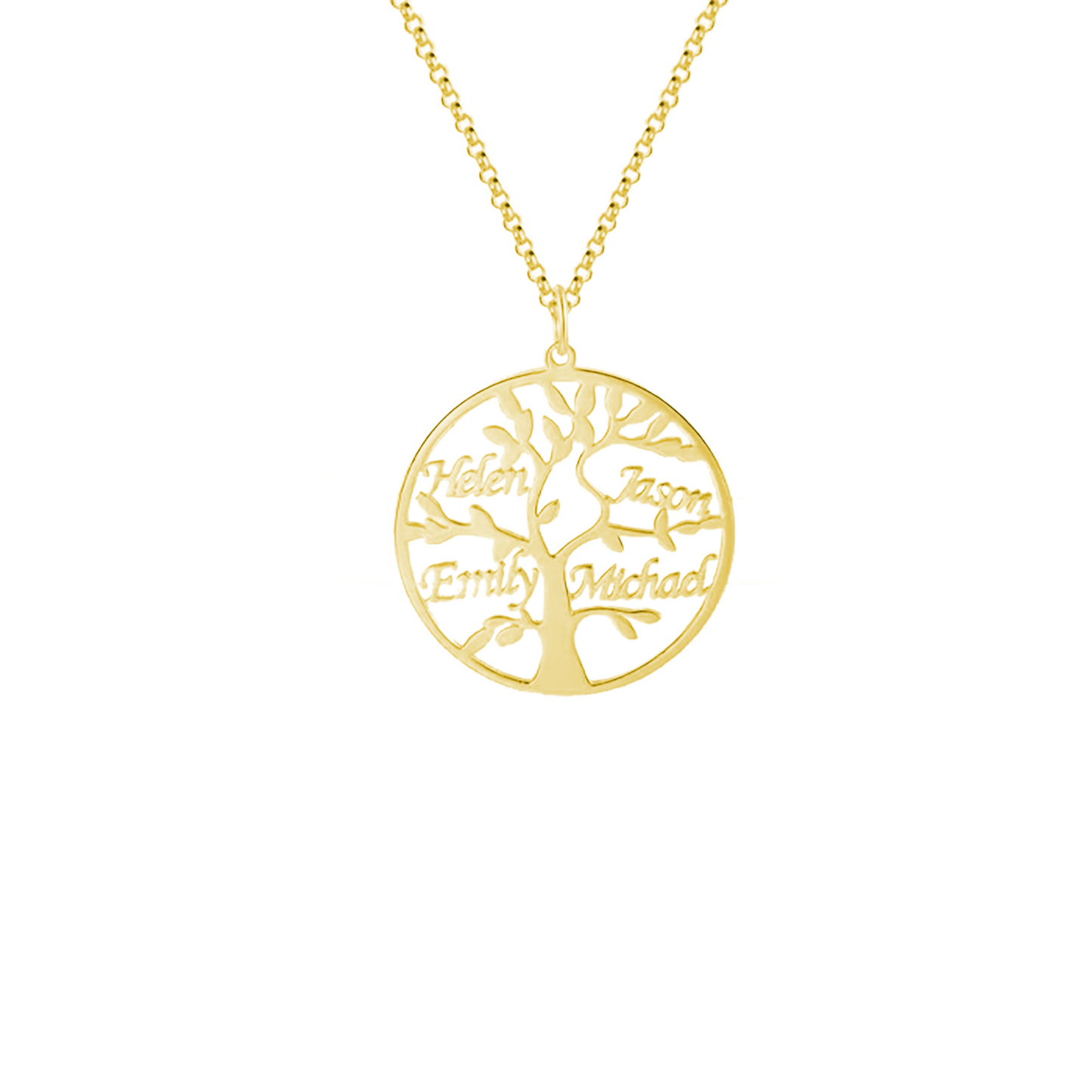 Customisable Family Tree Necklace with 1-9 Names