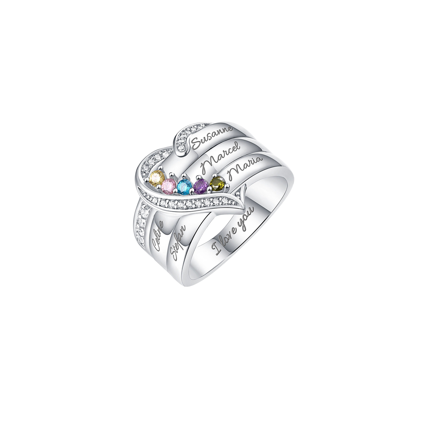 Personalised Ring with Birthstones