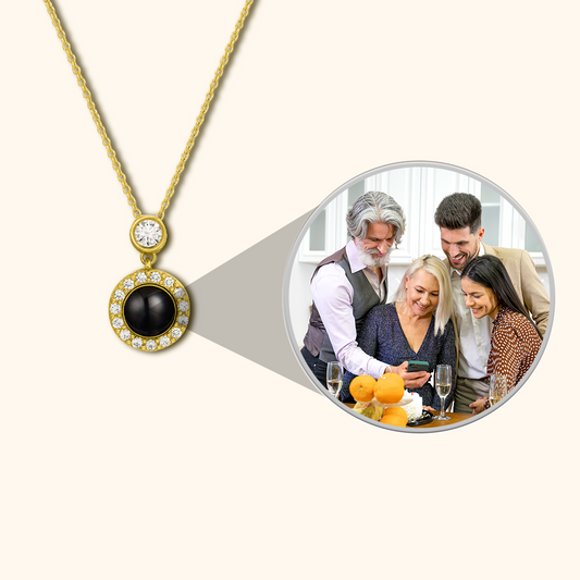 Round Ball Photo Projection Charm Necklace