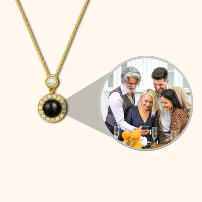 Round Ball Photo Projection Pendant Necklace