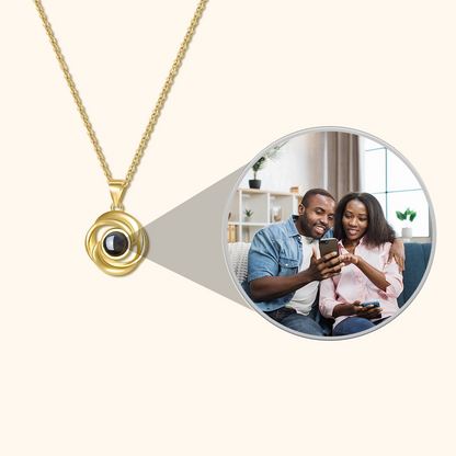 Swirl Photo Projection Pendant Necklace