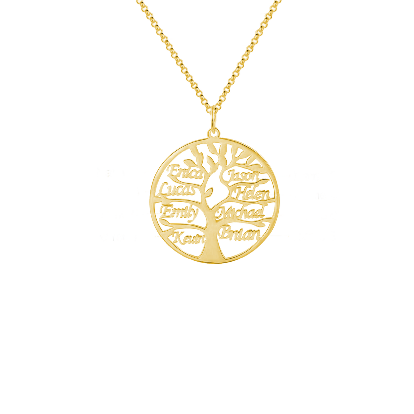 Customisable Family Tree Necklace with 1-9 Names