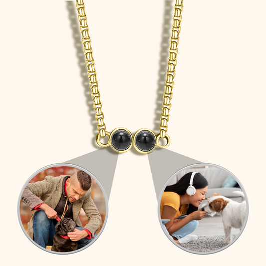 Photo Necklace with Double Projection Charm