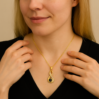 Infinity Heart Photo Pendant