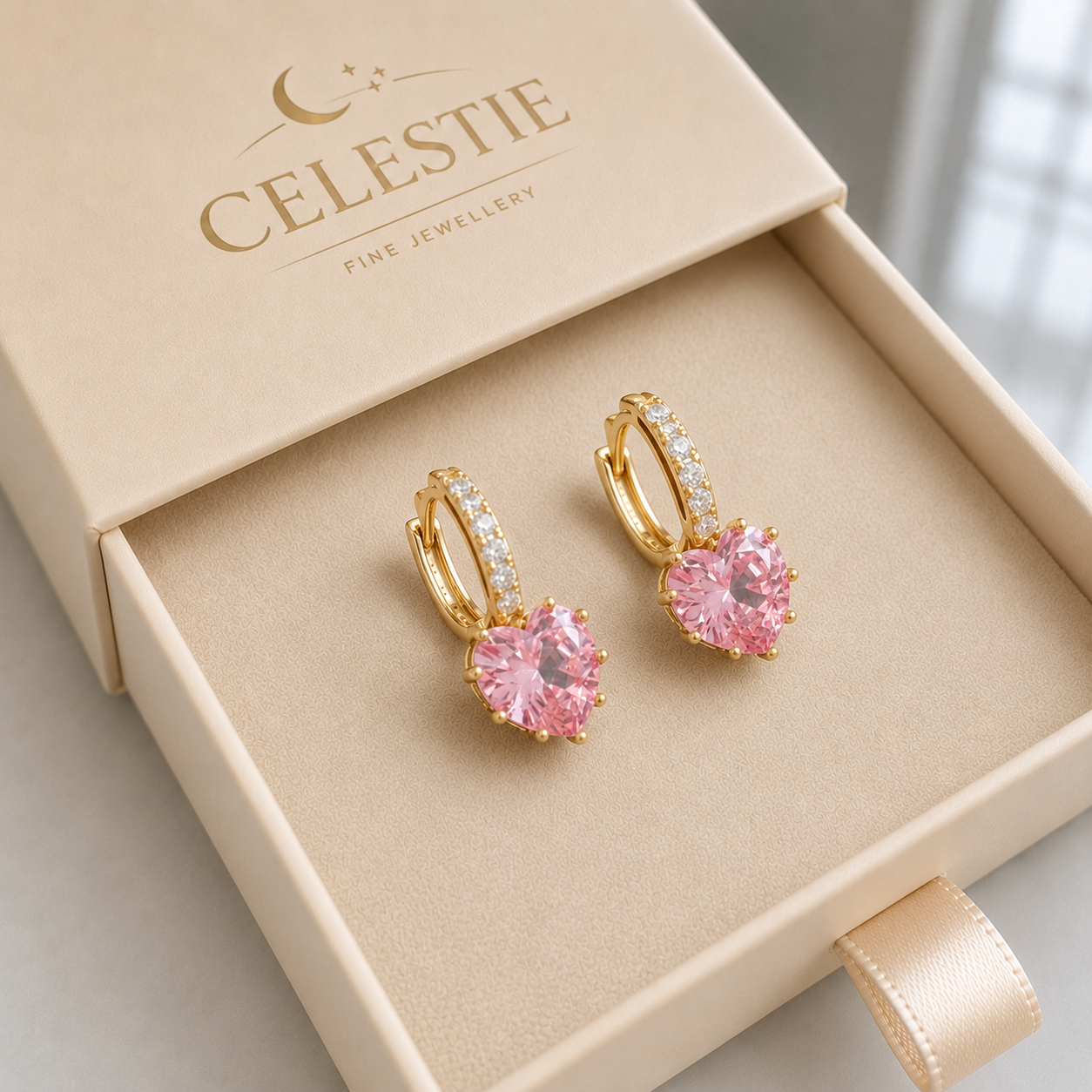 Cupid Glow Huggie Earrings | Gold