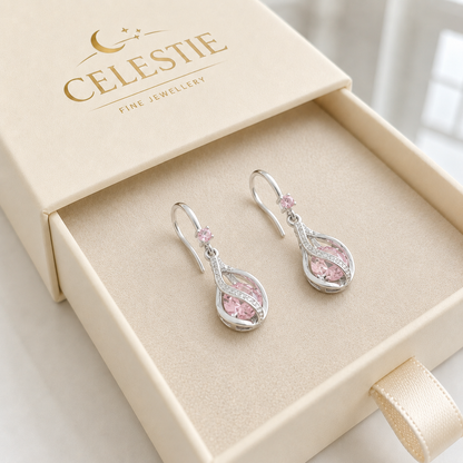 Rosalith Lumen Twist Earrings | White Gold