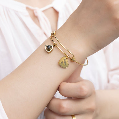 Photo Projection Bracelet with Name Charm