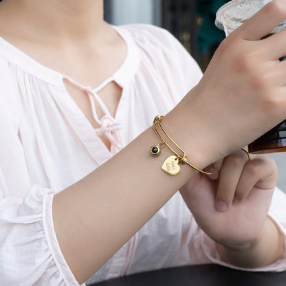 Photo Projection Bracelet with Name Charm