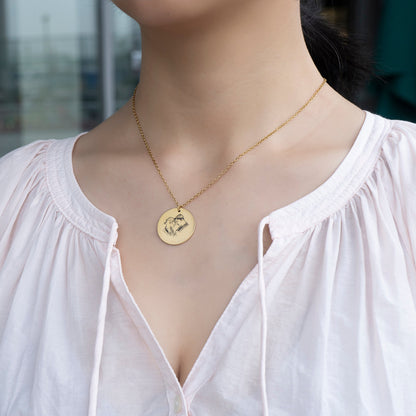 Necklace with Personalised Round Charm