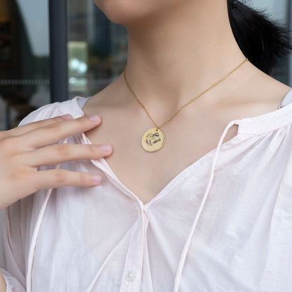 Necklace with Personalised Round Charm