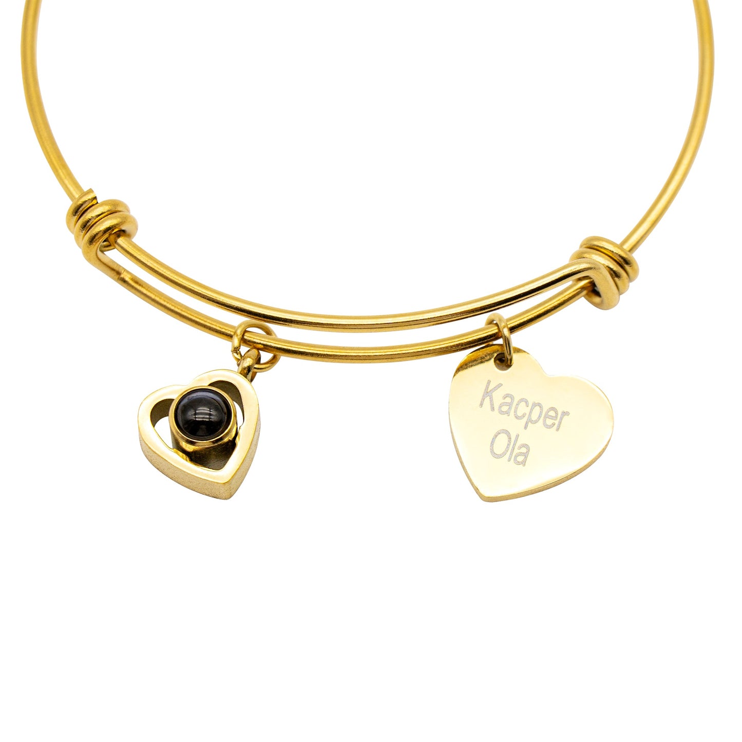 Photo Projection Bracelet with Name Charm