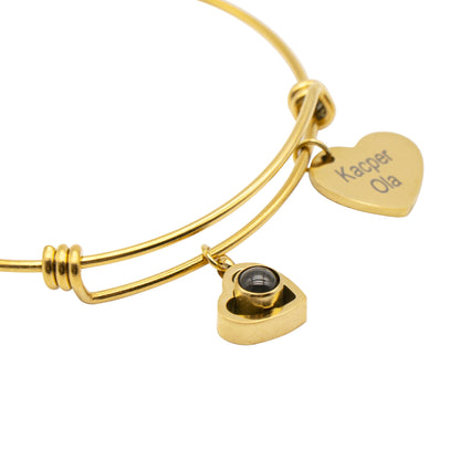 Photo Projection Bracelet with Name Charm