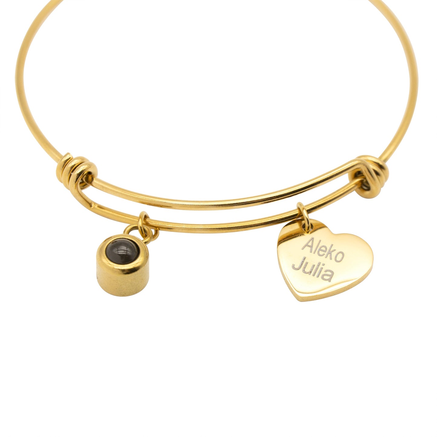 Photo Projection Bracelet with Name Charm