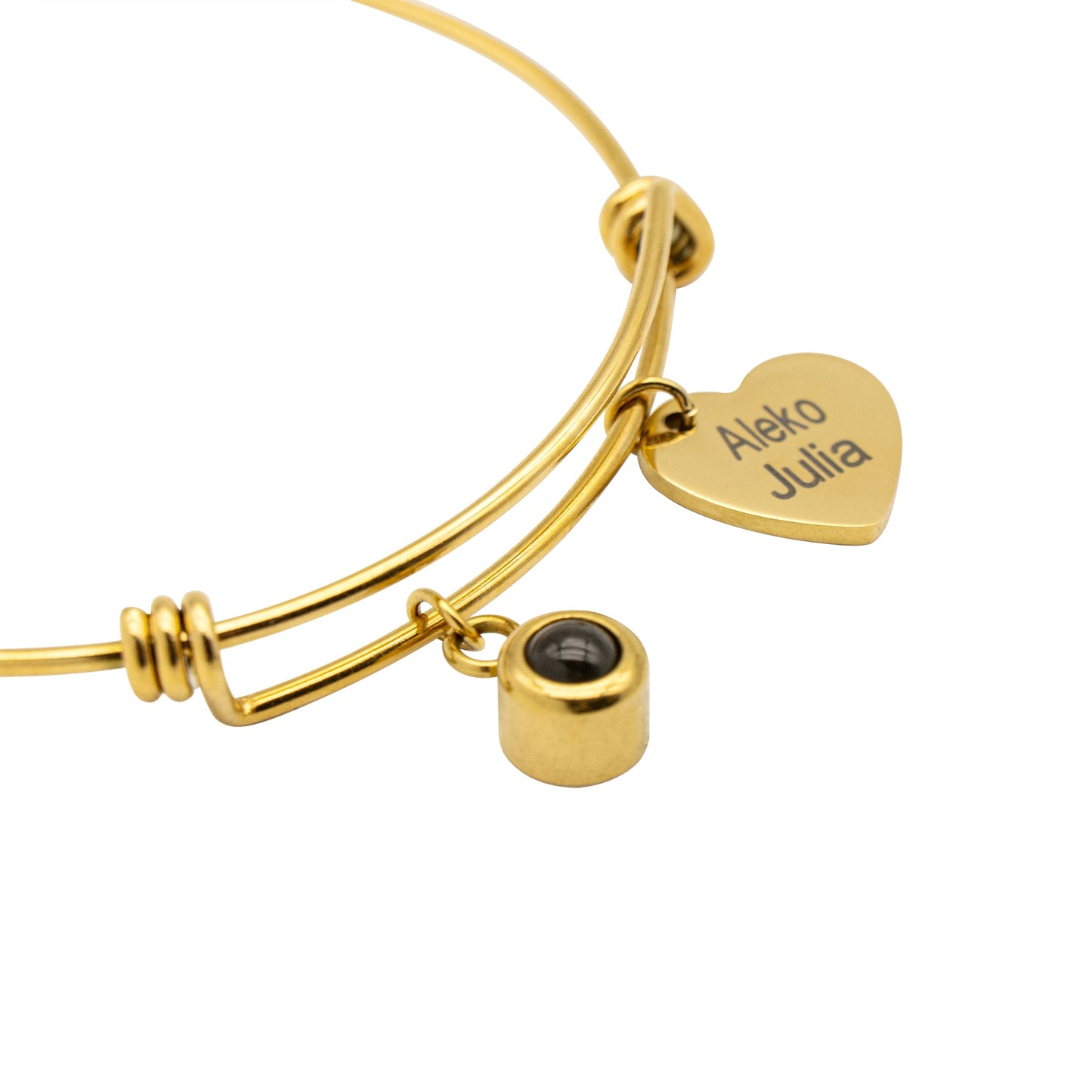 Photo Projection Bracelet with Name Charm
