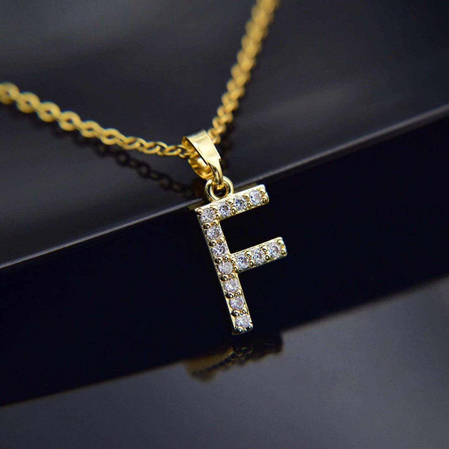 Cubic Zirconia Initial Necklace