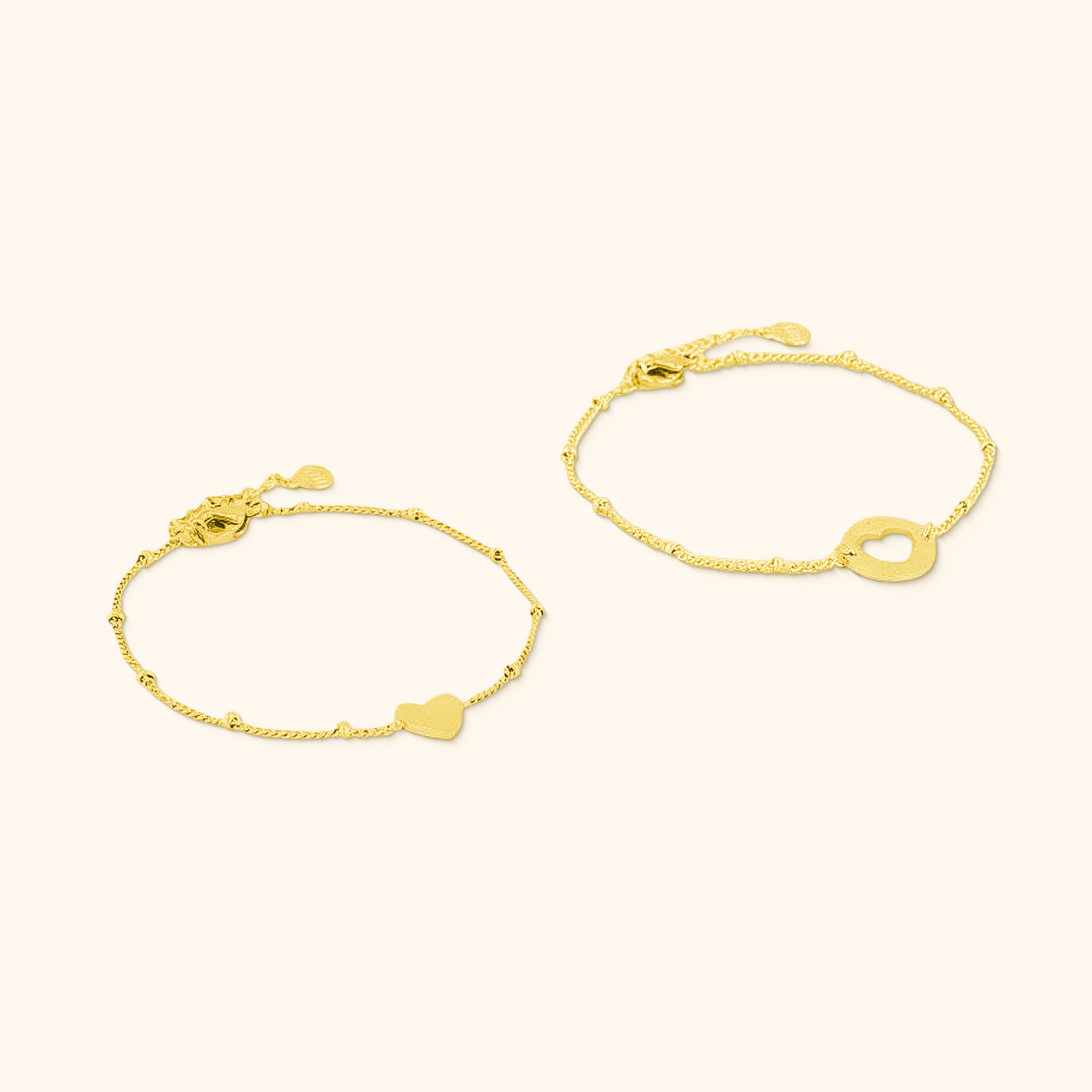Heart Charm Bracelet Set