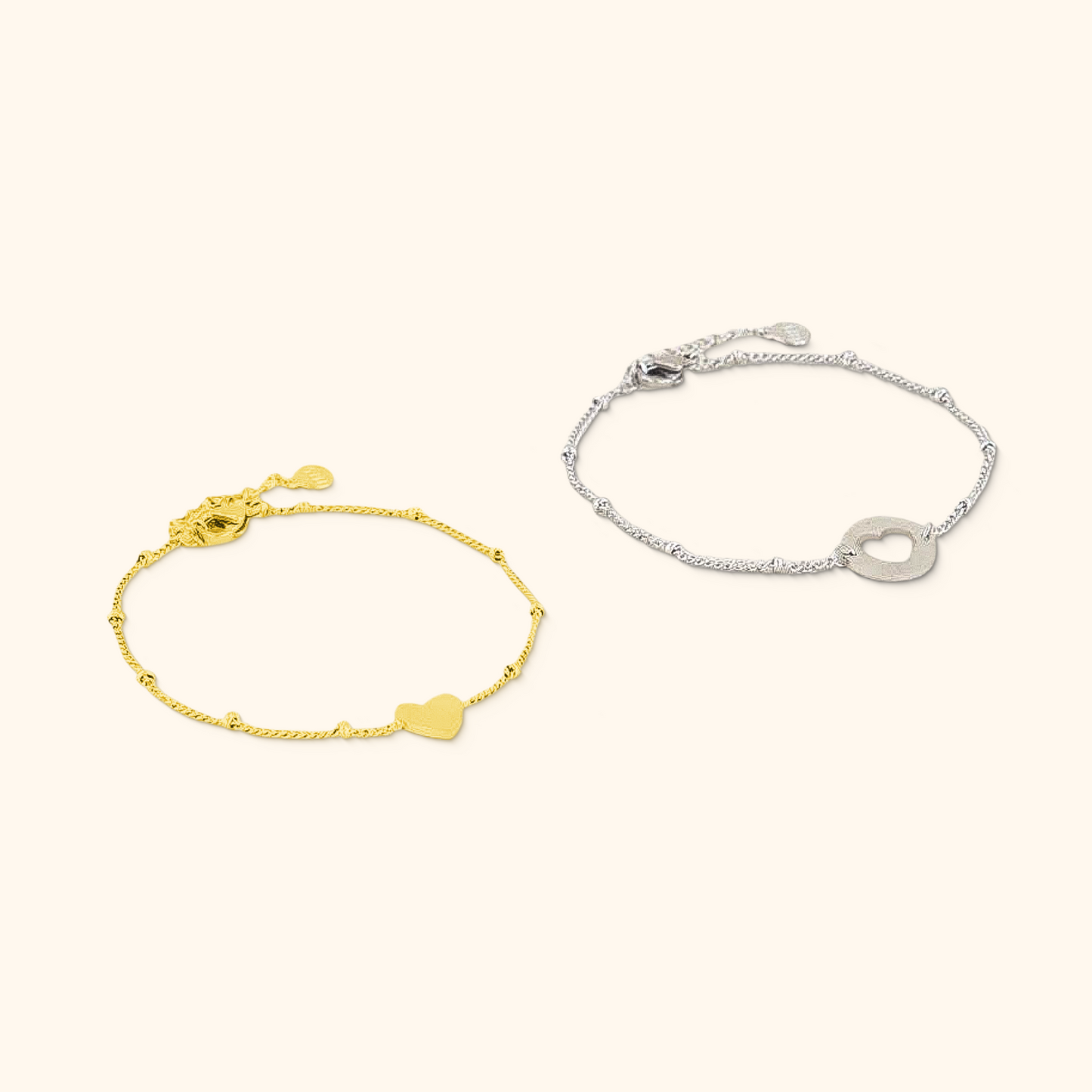 Heart Charm Bracelet Set