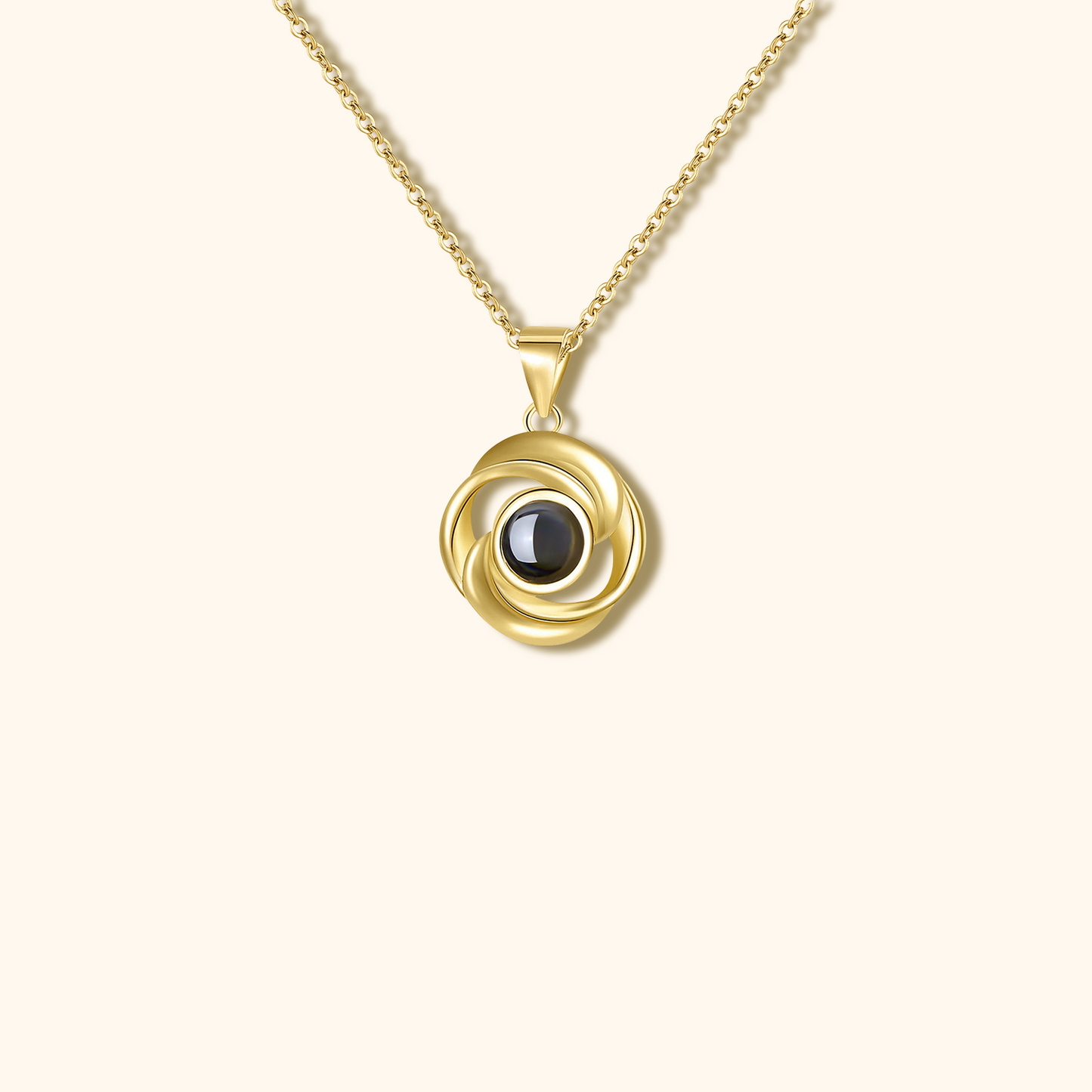 Swirl Photo Projection Pendant Necklace