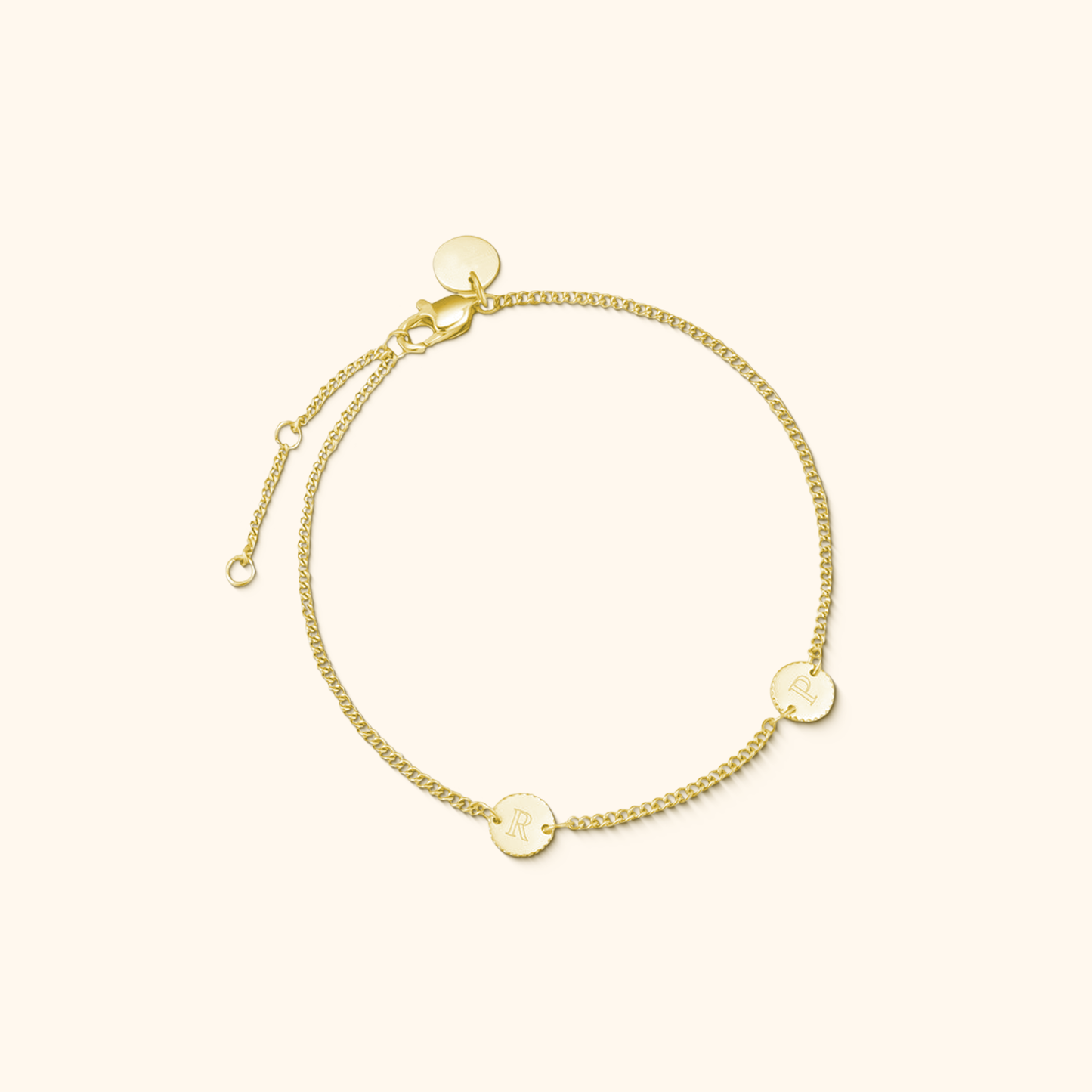 Personalised coin bracelet with engraving