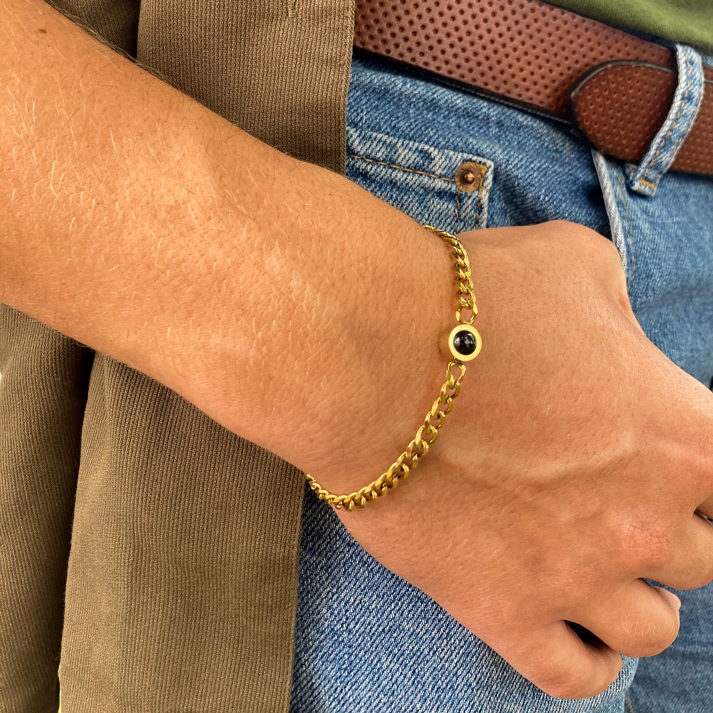 Personalised Cuban Projection Bracelet