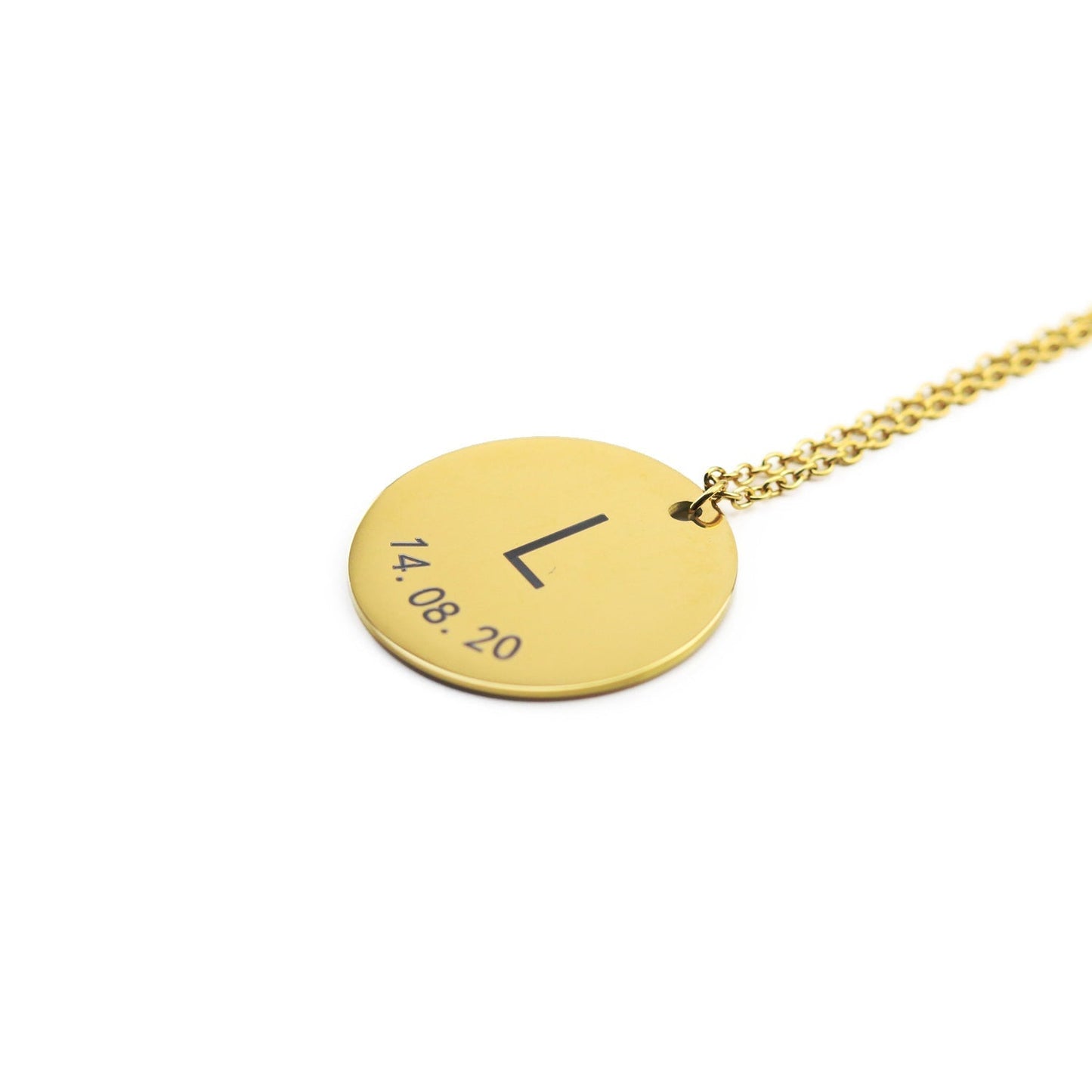 Customised Coin Necklace with Initials and Date