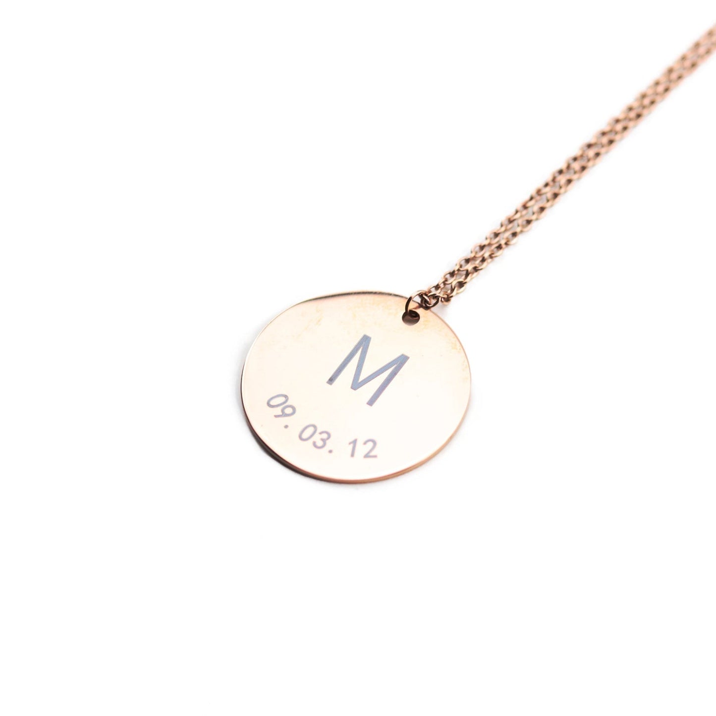 Customised Coin Necklace with Initials and Date