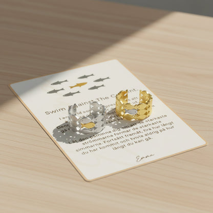 Swim Against the Current Ring with Message Card