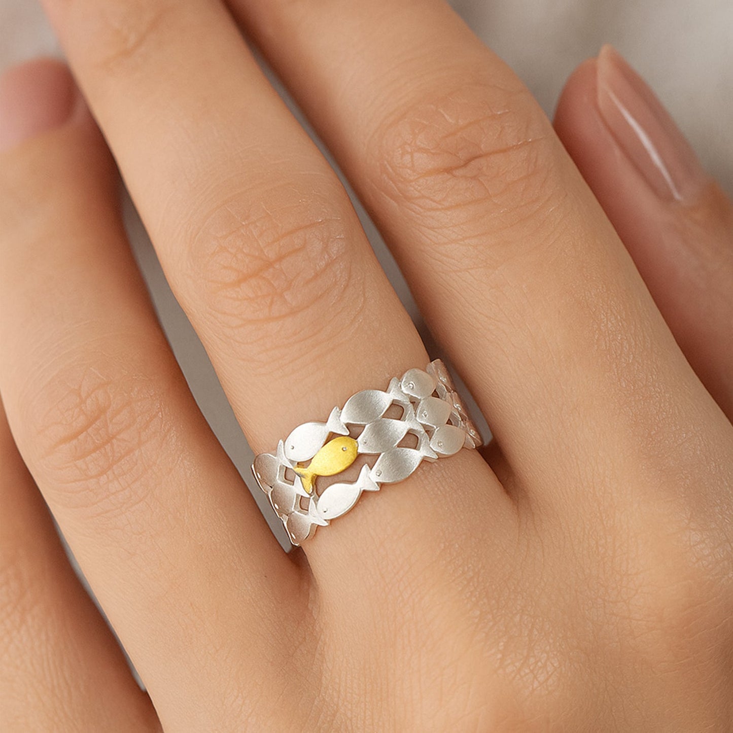 Swim Against the Current Ring with Message Card