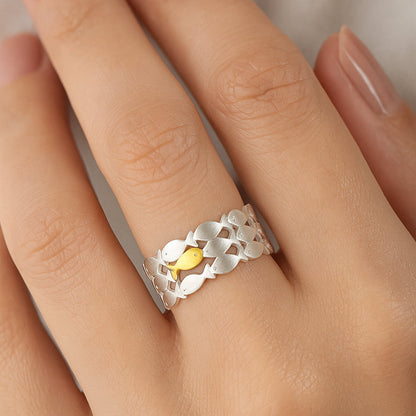 Swim Against the Current Ring with Message Card